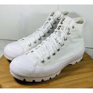 Converse Chuck Taylor All Star Shoes Women's Sz 9 White Lugged High Top 565902C